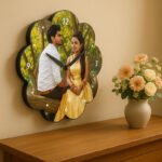 Layered Curve Design Round Personalized Photo Wall Clock - Image 2