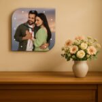 Rounded Corner Square Personalized Photo Wall Clock