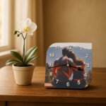 Modern Curve Base Table Photo Clock
