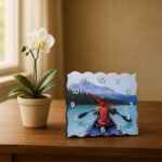 Wavy Edge Rectangle Personalized Photo Wall Clock