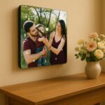 Classic Square Personalized Photo Wall Clock - Image 2