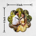 Layered Curve Design Round Personalized Photo Wall Clock - Image 4